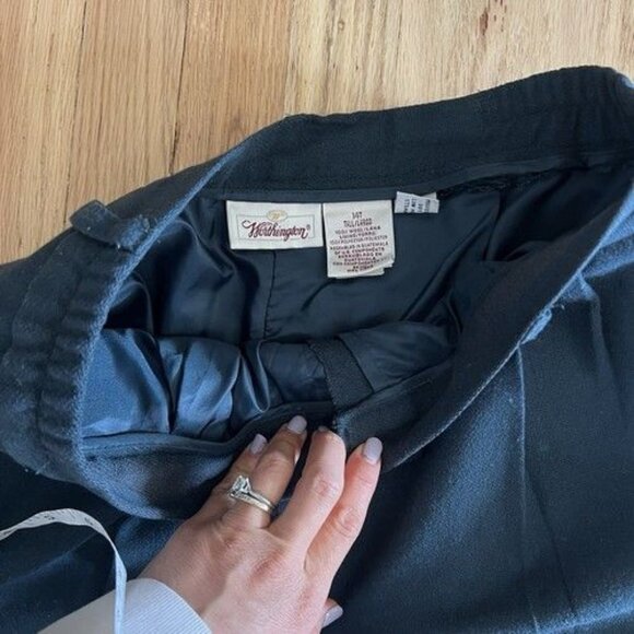 VTG Y2K Worthington Wool Trousers Womens 14 Green Classic Academia Office Lined - Picture 4 of 8